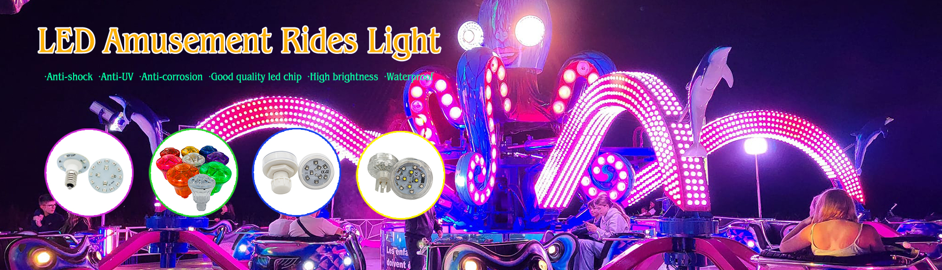 Amusement rides light, Cabochon led