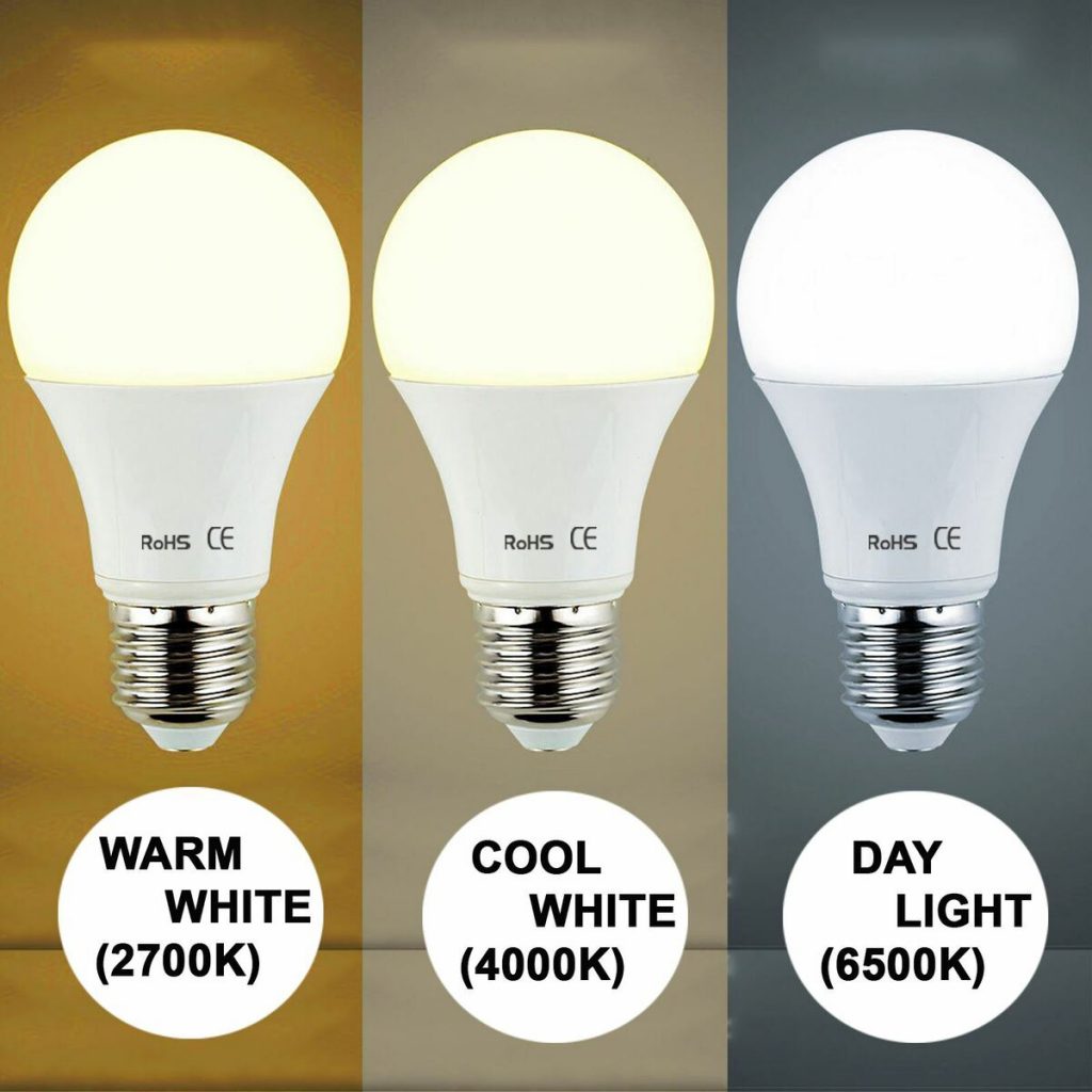 cool white and warm white LED bulbs